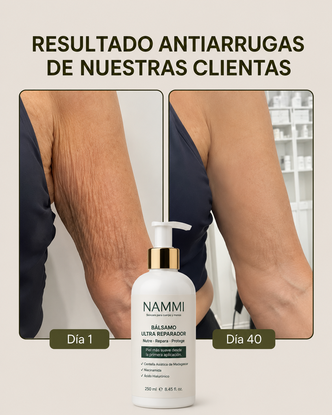 Antes y después de usar Bálsamo Ultra Reparador